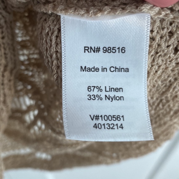 Coldwater Creek Crocheted Linen Top |Size 1X - Picture 7 of 7